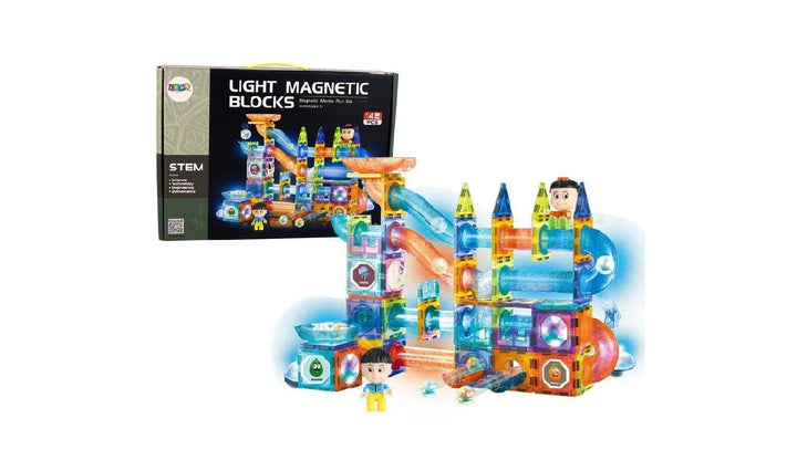 Light Magnetic Blocks – Magnetic Marble Run Set (142 PCS)
