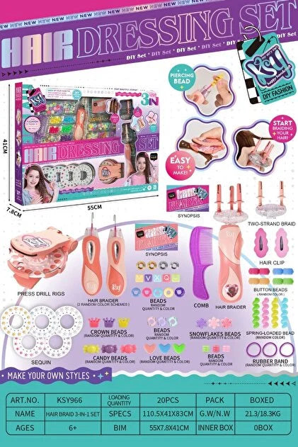 DIY Hair Dressing Set – 3-in-1 Fashion Machine