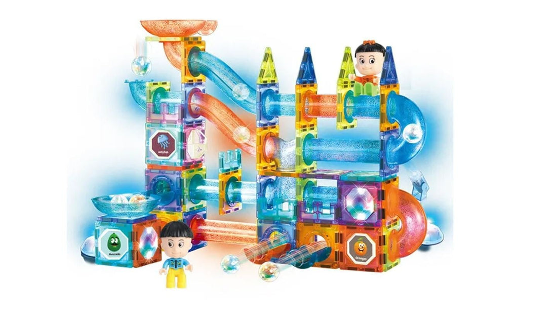 Light Magnetic Blocks – Magnetic Marble Run Set (142 PCS)