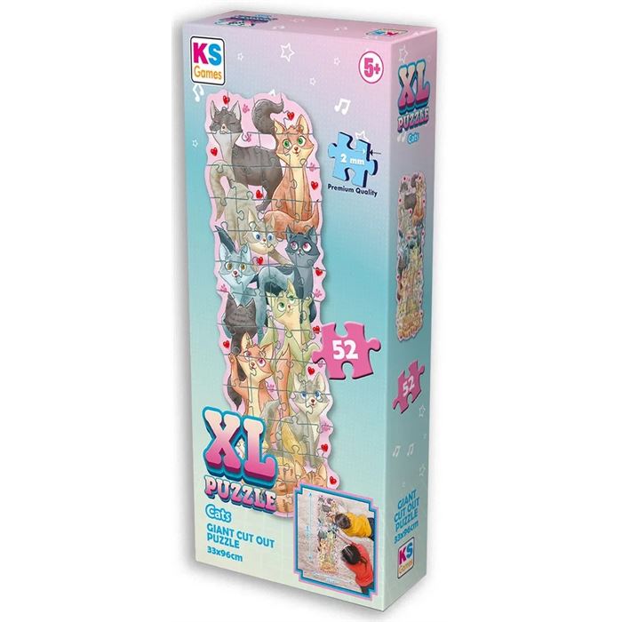 XL Cats Puzzle 52 pcs | Giant Cut-Out