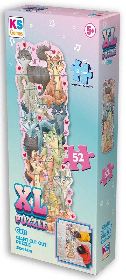 XL Cats Puzzle 52 pcs | Giant Cut-Out