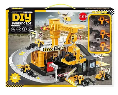 DIY Engineering Parking Lot – Alloy Car Set Construction Theme