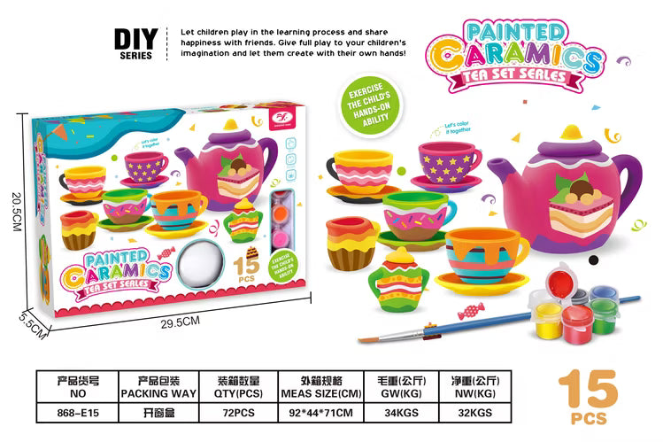 Painted Ceramics Tea Set Series (15 pcs)