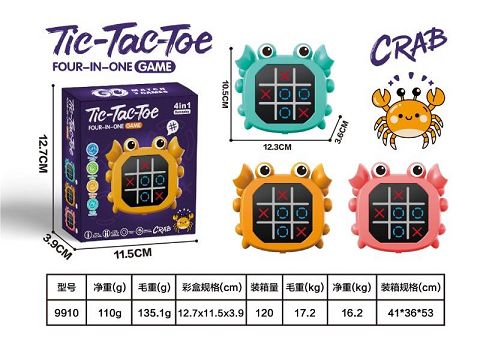 Crab Tic-Tac-Toe – 4-in-1 Handheld Game