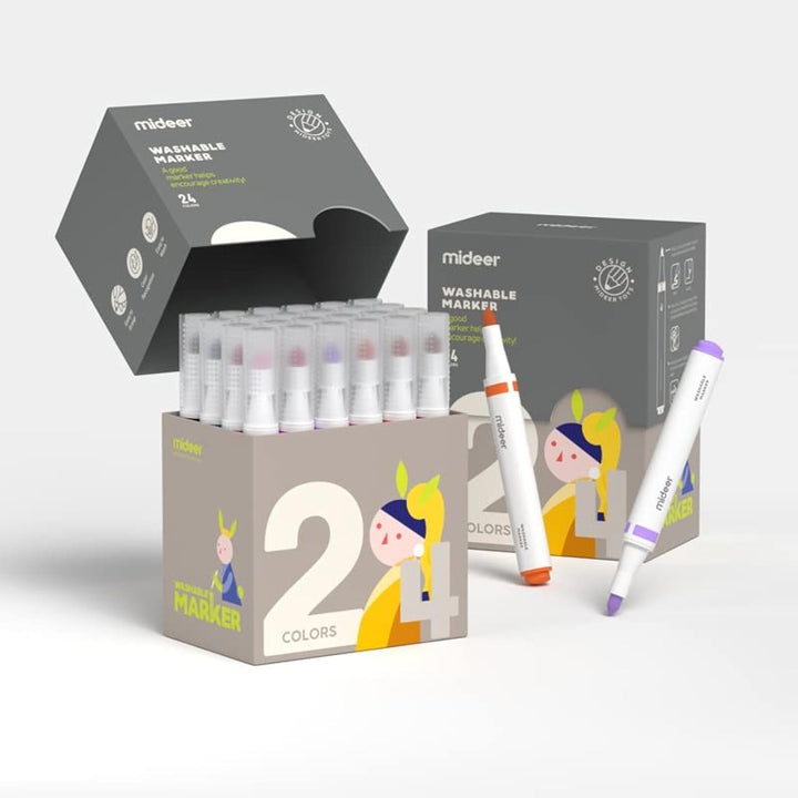 24 Washable Markers Mideer