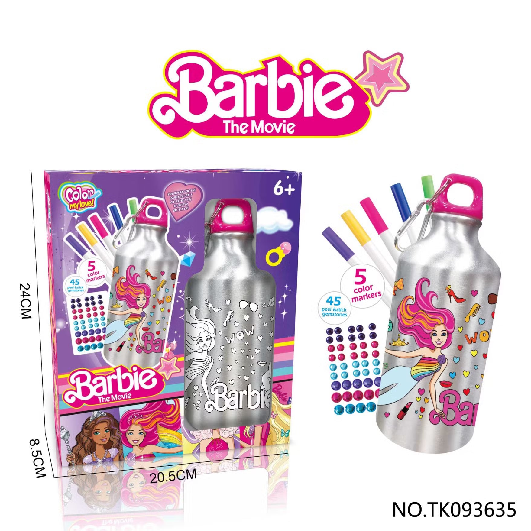 Barbie “Color Your Own” Water Bottle