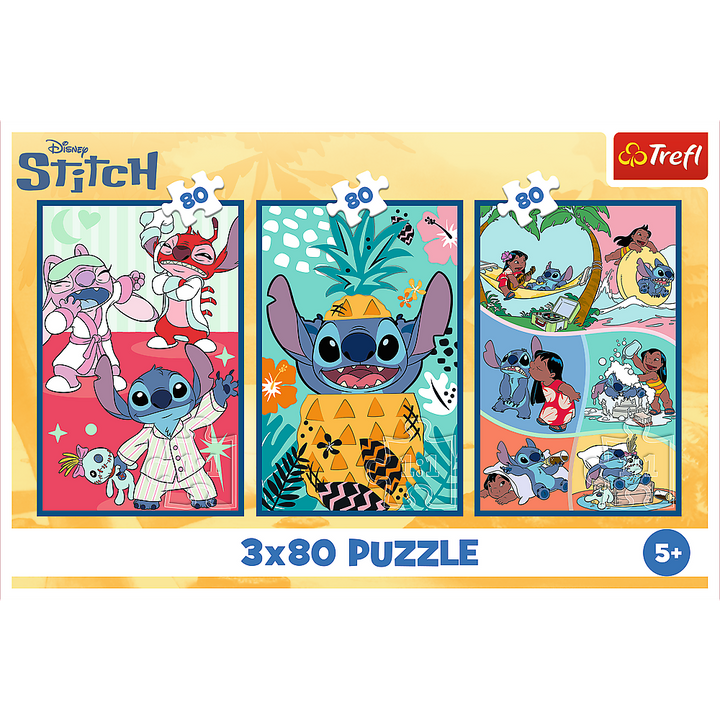 Stitch 3x80 Trefl Puzzle