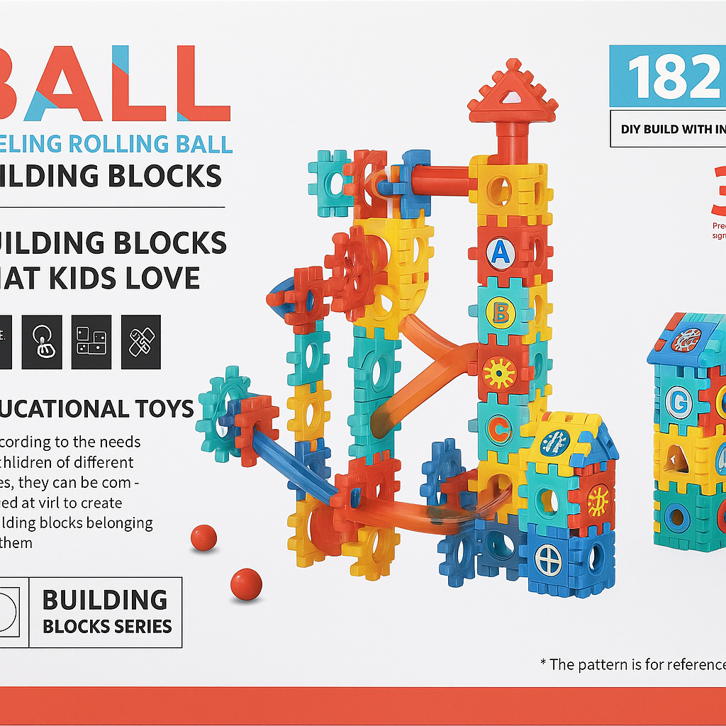 BALL Pipeline Rolling Ball Building Blocks (182 PCS)