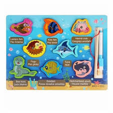 Wooden Magnetic Fishing Puzzle – Deep Sea Edition