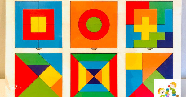 6-in-1 Wooden Geometric Puzzle Set