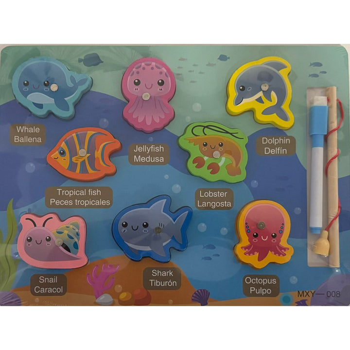 Wooden Magnetic Fishing Puzzle – Sea Animals Edition
